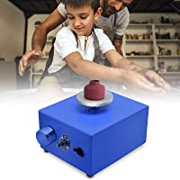 4YANG Mini rueda de alfarería 2000 RPM-Tocadiscos eléctrico de 6-5 cm a 10 cm Herramienta de arcilla DIY con bandeja…